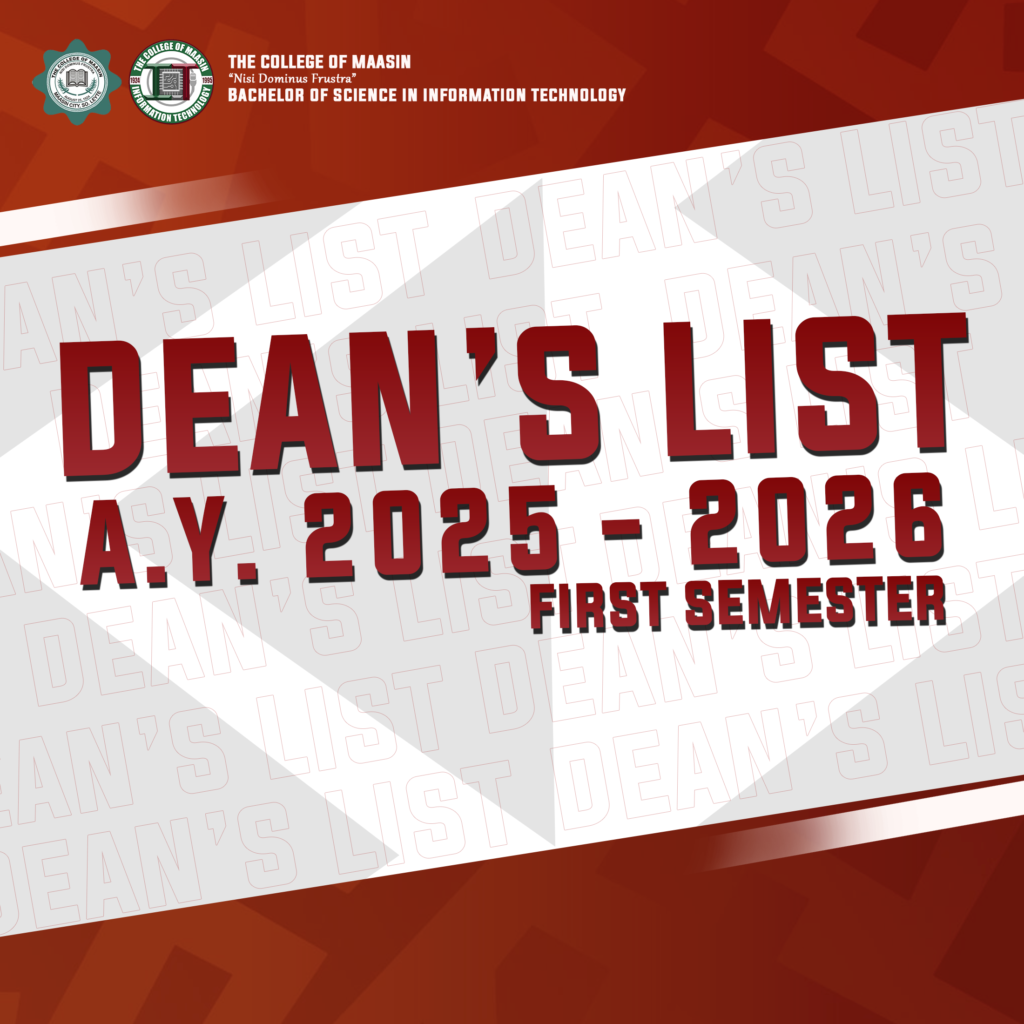 DEAN'S LIST A.Y. 2025-2026 (FIRST SEMESTER) dean's list